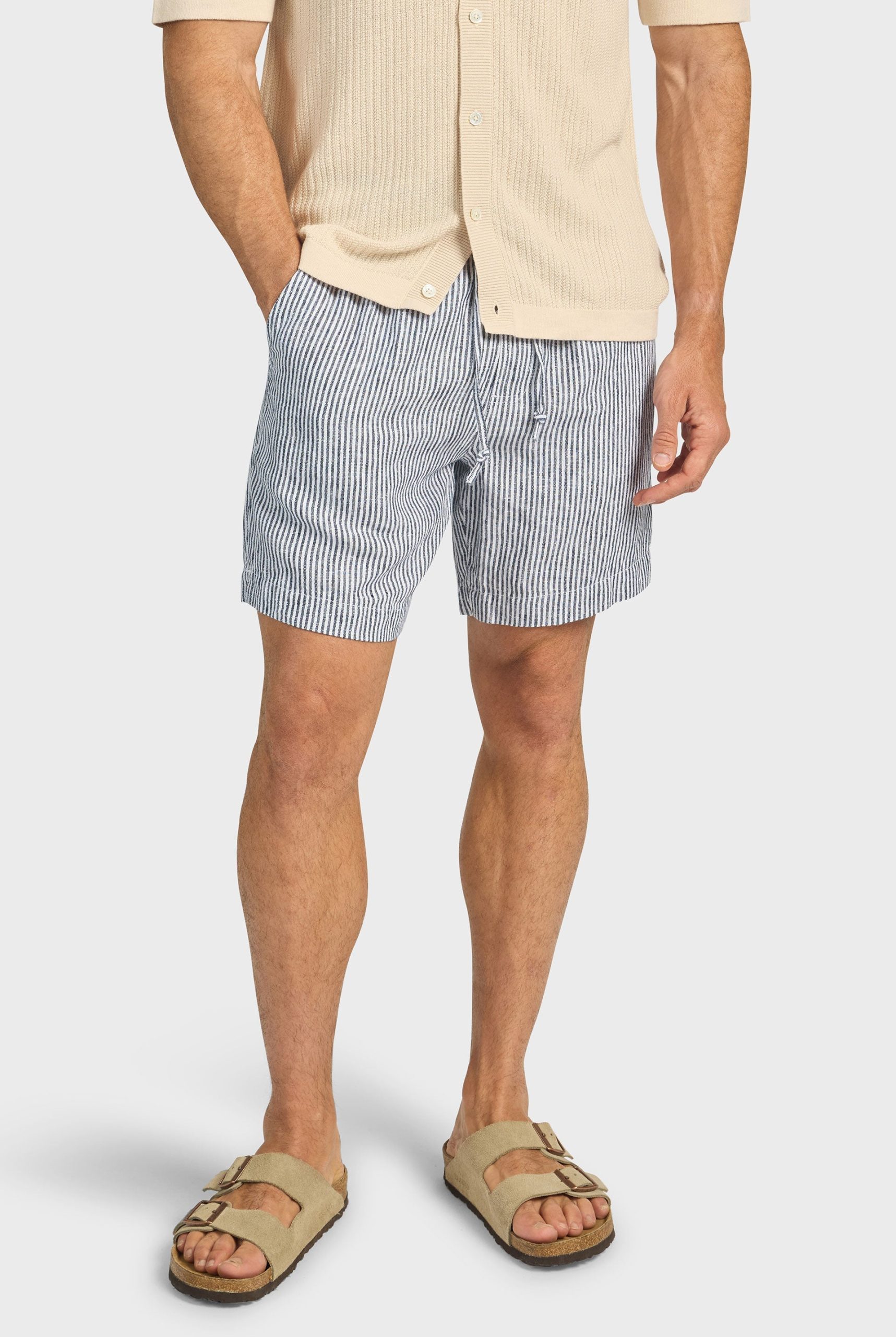 Stripe Riviera Linen Short - Image 3
