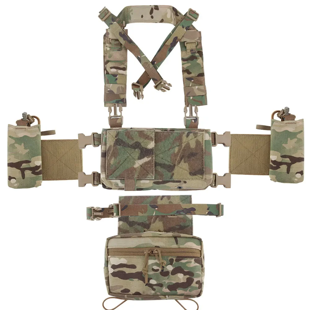 ATFG CAMO Micro Chest Rig with 5.56/7.62 Magazine Holder,Wing Pouches,Dangler Pouch,Fat Strap Shoulder Harness Set - Image 5