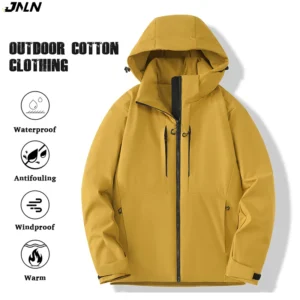 JNLN Warm Fleece Jacket Men Women Waterproof Windproof Winter Coat Unisex Outdoor Hiking Camping Skiing Climbing Windbreaker