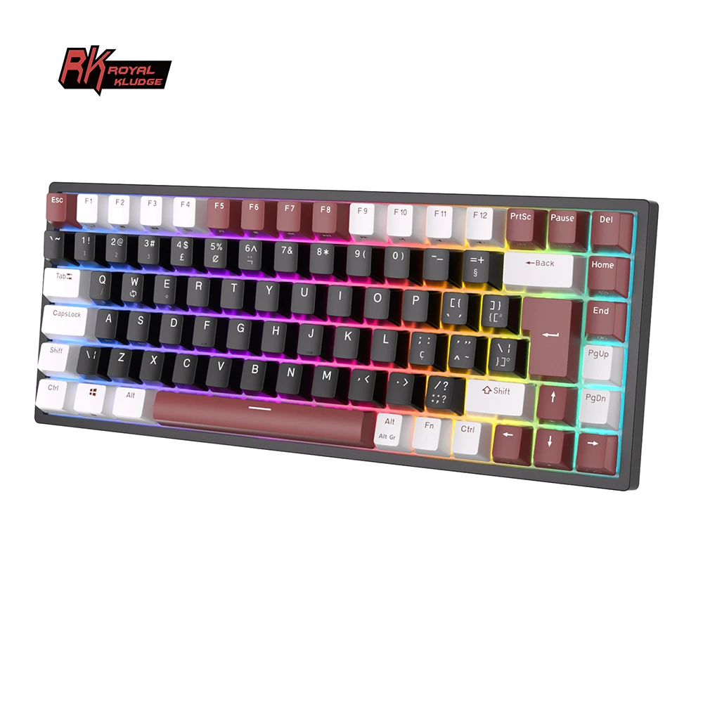 RK84 RK ROYAL KLUDGE Brazilian Wireless Gamer Keyboard Tri-mode BT5.0/2.4G/USB-C 75% RGB Bluetooth Mechanical Keyboard Portugal