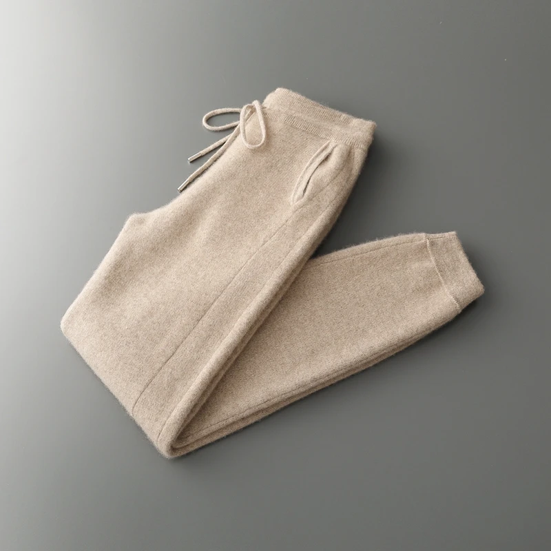 100% Merino Wool Trousers Cardigan Sweater Men Knitwear Thick Zipper Jacket Pencil Pants Autumn Winter Clothes High-end Man set - Image 14