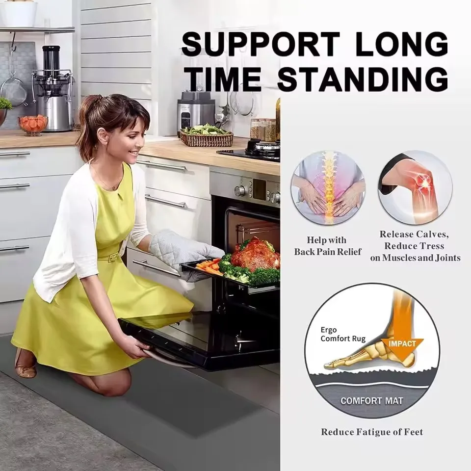 New Anti-Fatigue Standing Mat, Kitchen Mat with PVC Waterproofing, Non-Slip Kitchen Rug for Standing Desk, Kitchen, Office - Image 4