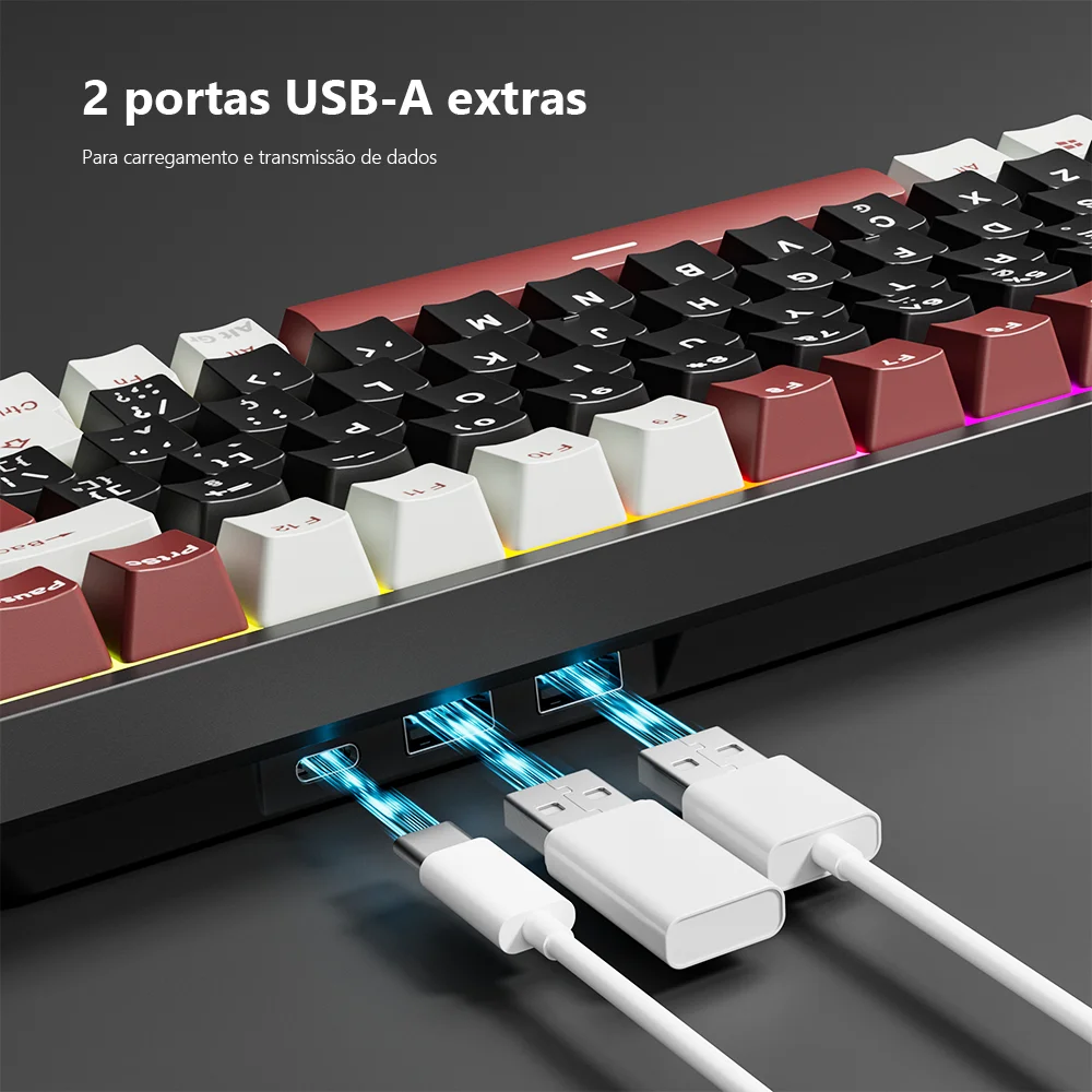 RK84 RK ROYAL KLUDGE Brazilian Wireless Gamer Keyboard Tri-mode BT5.0/2.4G/USB-C 75% RGB Bluetooth Mechanical Keyboard Portugal - Image 6
