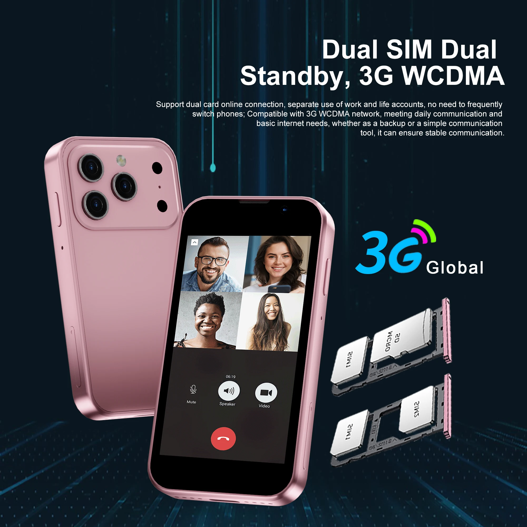 SERVO 17SE MINI 3G Tiny Smartphone Android System Play Store 2GB+16GB WhatsAPP GPS WiFi Dual SIM Card 3.0" Small Smart Cellphone - Image 4