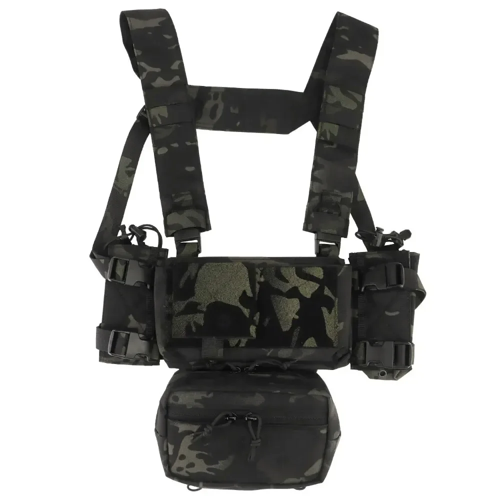 ATFG CAMO Micro Chest Rig with 5.56/7.62 Magazine Holder,Wing Pouches,Dangler Pouch,Fat Strap Shoulder Harness Set - Image 10