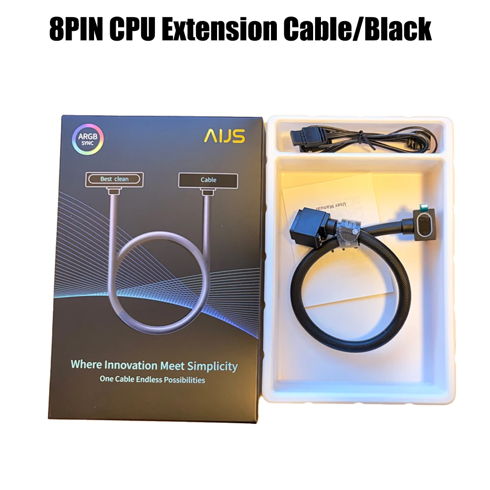 ATX Motherboard 24 Pins PSU Extension for PC ARGB Light with 5V 3Pin 90° Right-Angle 30cm PC CPU Cable Set One-Wire Connection - Image 9
