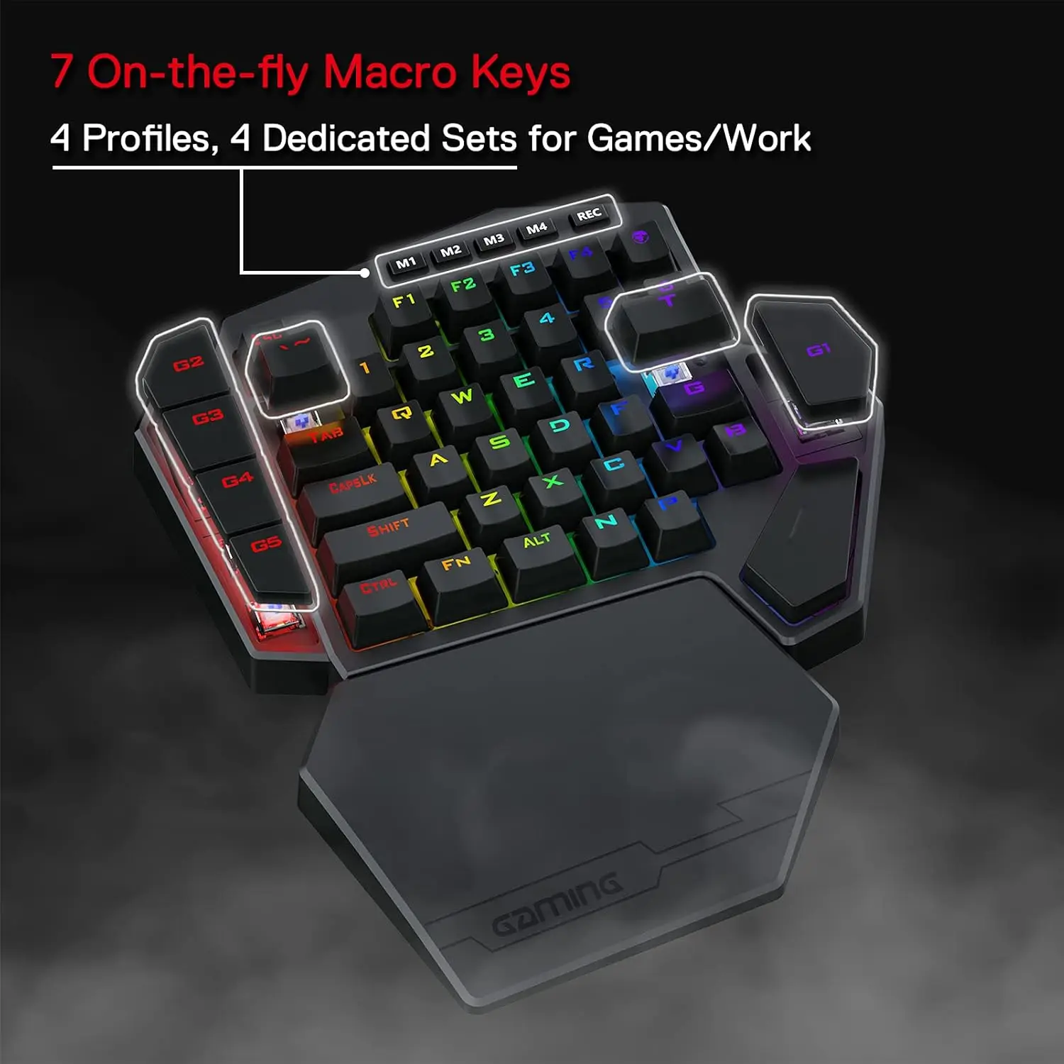 Redragon K585 PRO Wireless 42 Keys Hot-Swappable 3-Mode One-Handed Mechanical Gaming Wrist Support Keyboard - Image 6