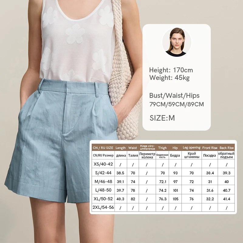 Amii Women's Shorts 2026 Autumn New Versatile Commuter Cotton Shorts Jacquard Casual Basic Women's Loose Wide-leg Pants 12641111 - Image 7