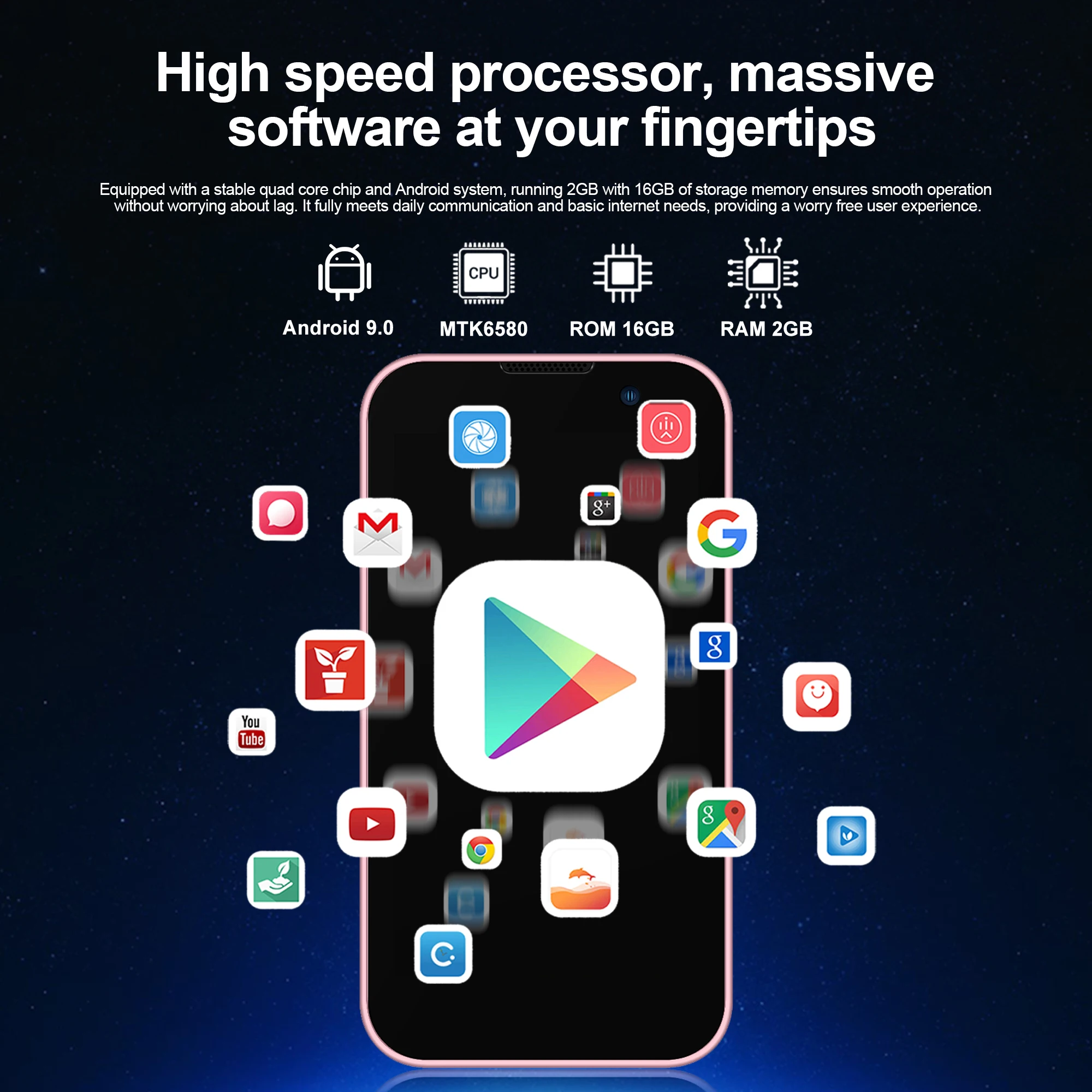 SERVO 17SE MINI 3G Tiny Smartphone Android System Play Store 2GB+16GB WhatsAPP GPS WiFi Dual SIM Card 3.0" Small Smart Cellphone - Image 3
