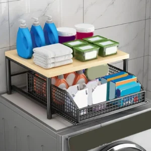 Kitchen Microwave Rack Storage Box Drawer Space Saving Countertop Storage Rack Suitable for Appliances Tableware