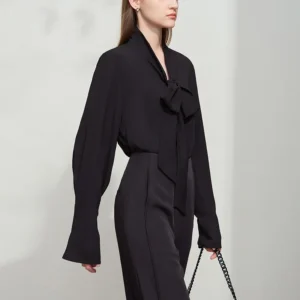 AMII Minimalist Women's Premium Chiffon Blouse 2025 Autumn New Elegant French Luxury Commuter Basic Loose Shirt Tops 12541048