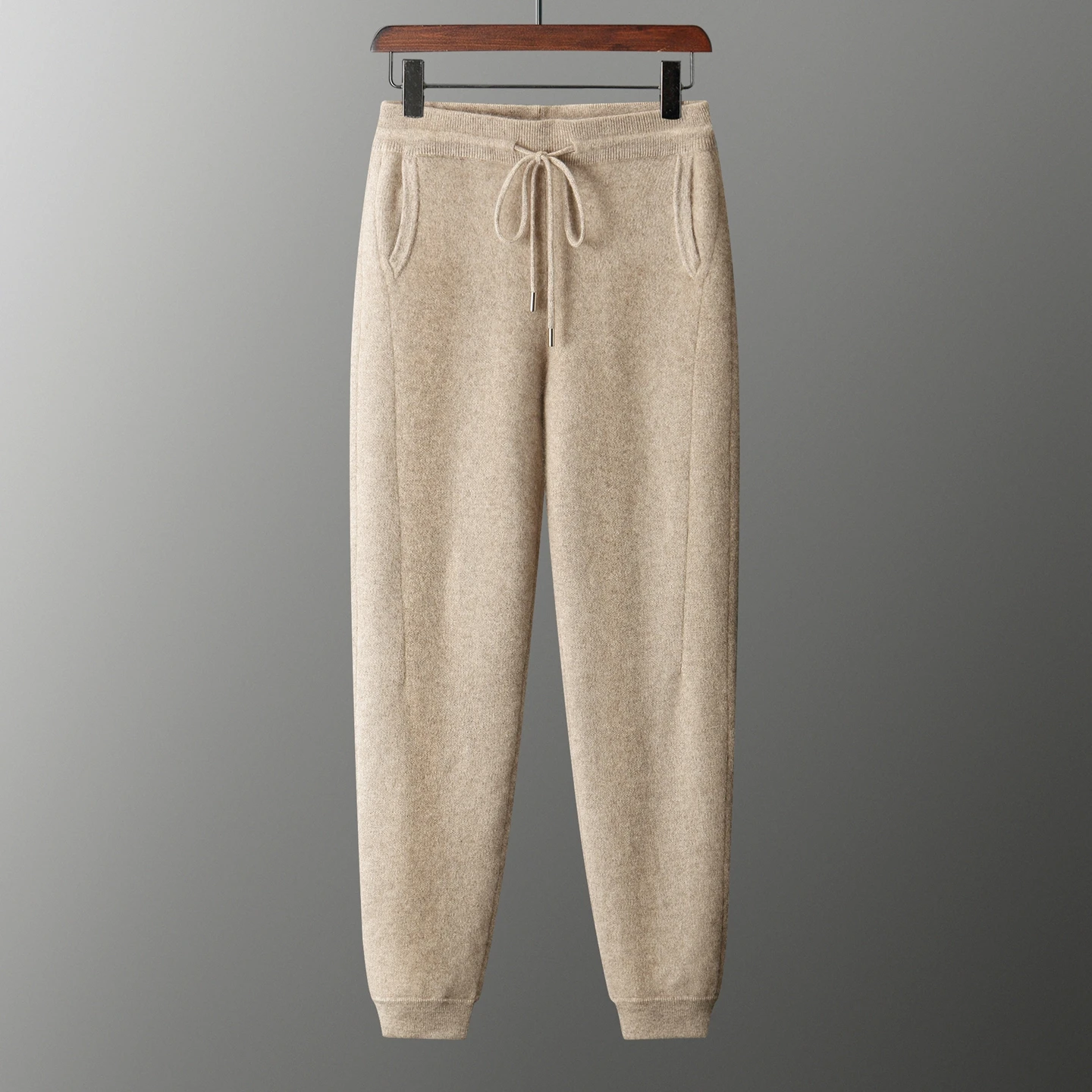 100% Merino Wool Trousers Cardigan Sweater Men Knitwear Thick Zipper Jacket Pencil Pants Autumn Winter Clothes High-end Man set - Image 4