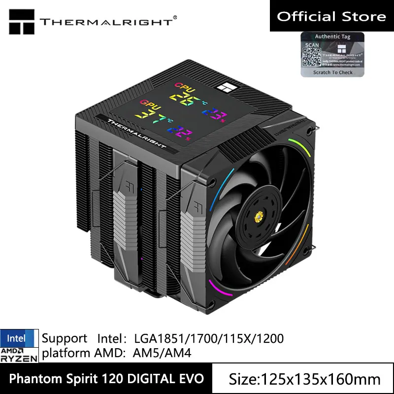 Thermalright Phantom Spirit 120 EVO CPU wind -cooler Heat Sink Supports 1700/115X/AM5/AM4 7 Heat Pipe Dual Tower Radiator - Image 6