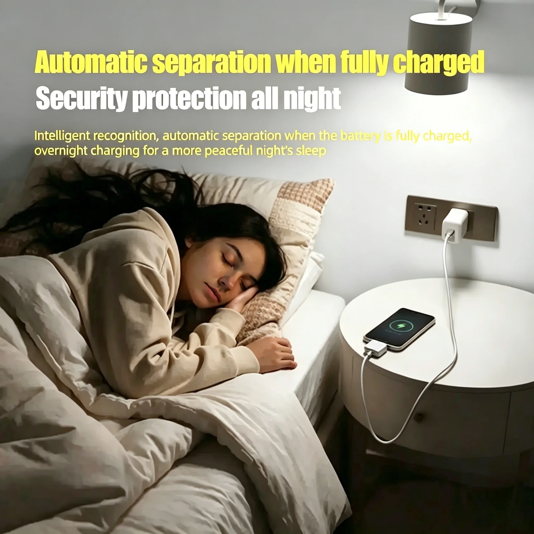 140W Smart Full Charge Self-Cut Type-C Adapter, Universal Auto Disconnect for Night Charging, Overcharge Prevention Separator - Image 6