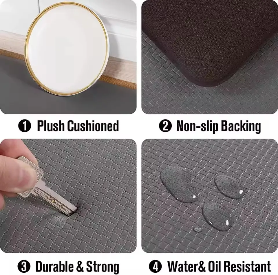 New Anti-Fatigue Standing Mat, Kitchen Mat with PVC Waterproofing, Non-Slip Kitchen Rug for Standing Desk, Kitchen, Office - Image 3