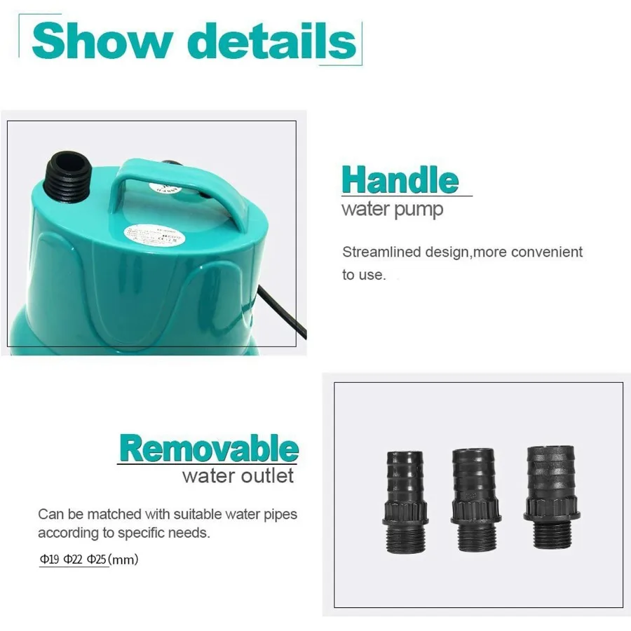 Submersible Water Pump Ultra Silence Circulation 220-240V Water Pump with Handle for Pond Aquarium Hydroponic Fish Tank Fountain - Image 6