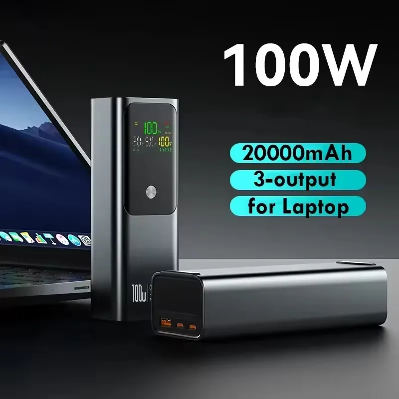 PD100W 100000mAh Large Capacity Power Bank bidirectional Fast Charging Digital Portable Powerbank Laptop Battery for Macbook - Image 2
