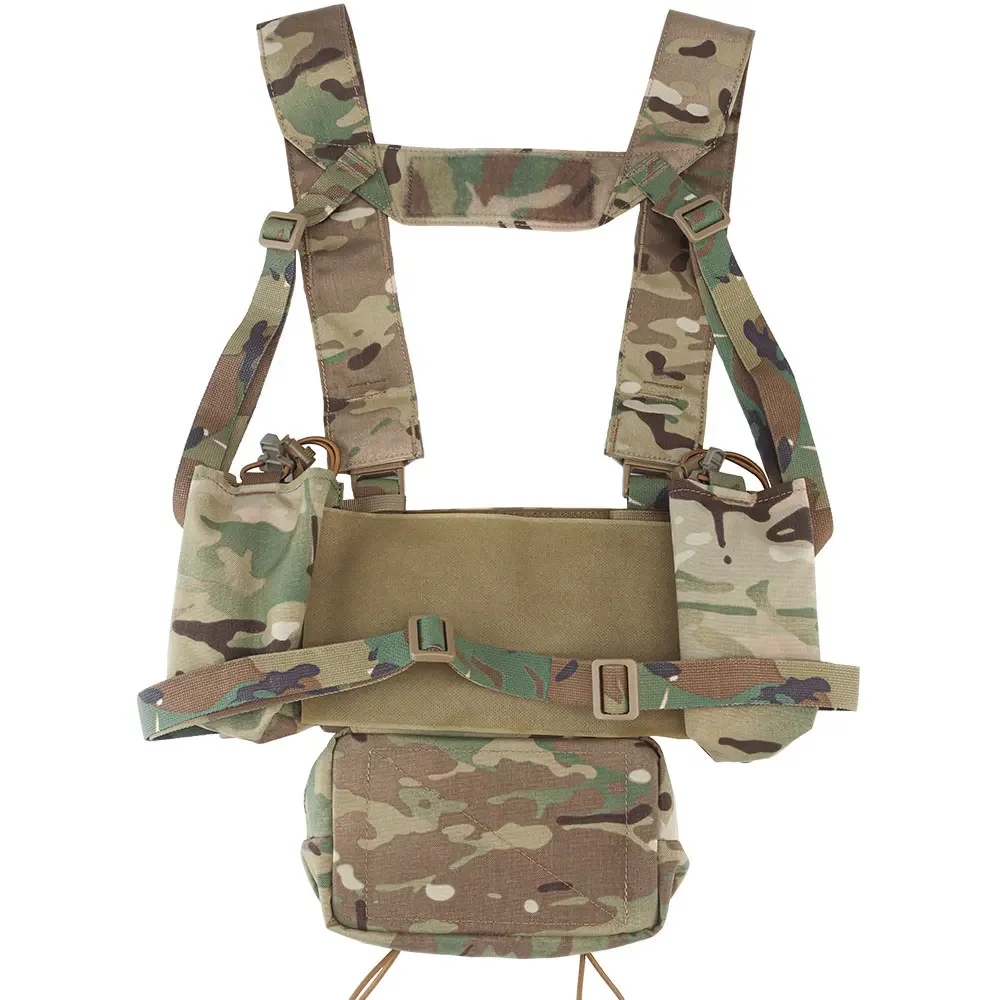 ATFG CAMO Micro Chest Rig with 5.56/7.62 Magazine Holder,Wing Pouches,Dangler Pouch,Fat Strap Shoulder Harness Set - Image 3