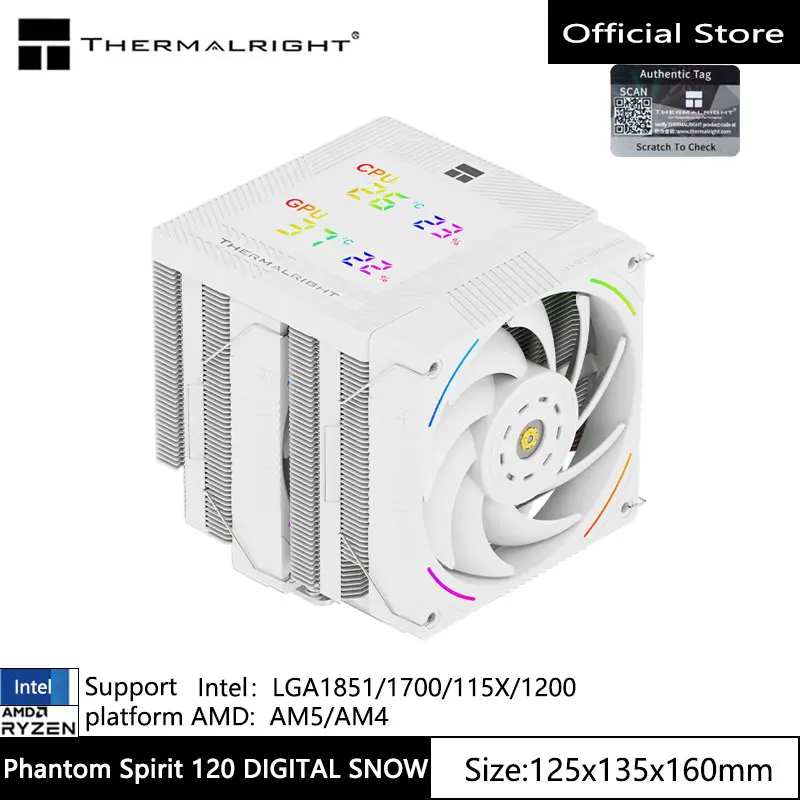 Thermalright Phantom Spirit 120 EVO CPU wind -cooler Heat Sink Supports 1700/115X/AM5/AM4 7 Heat Pipe Dual Tower Radiator - Image 7