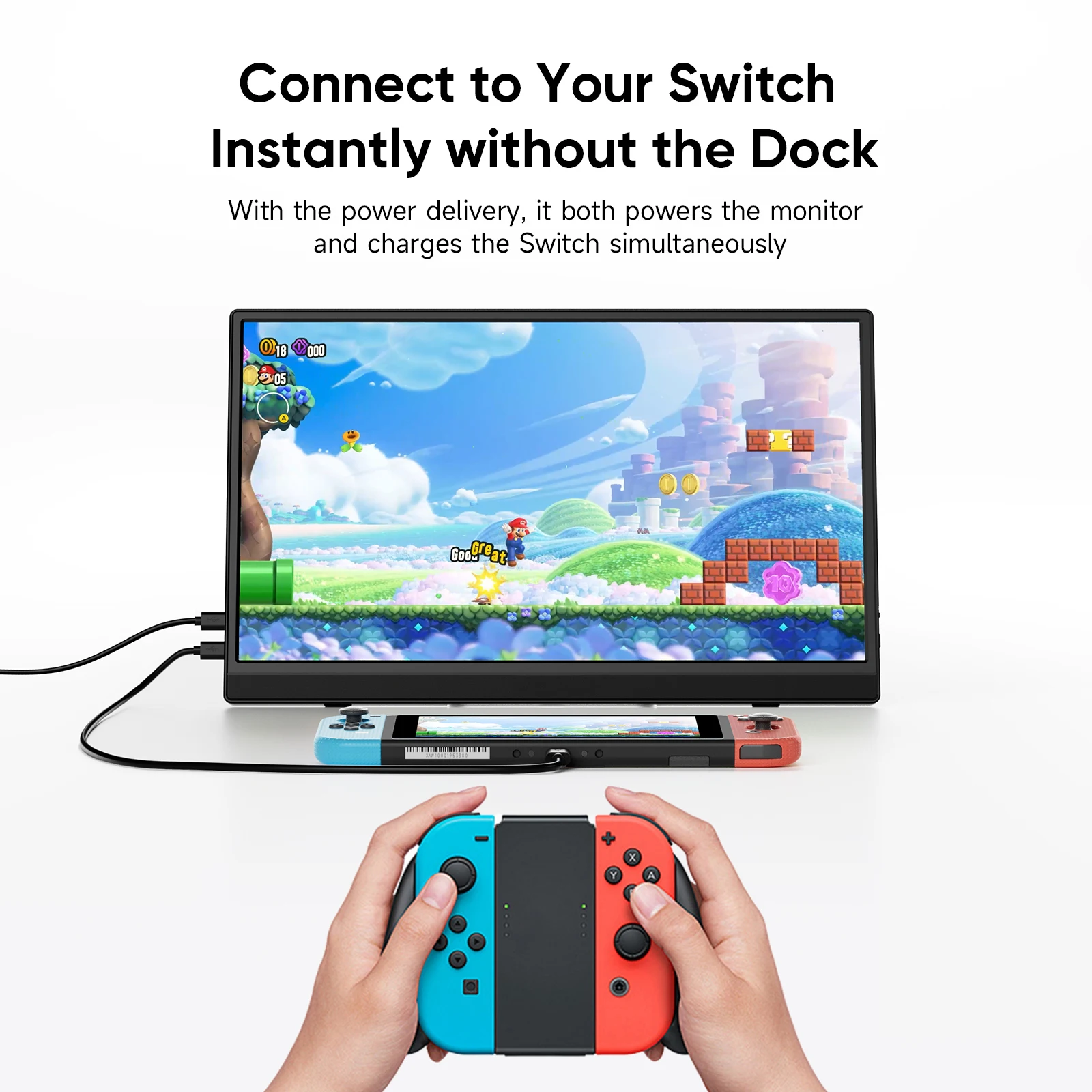 15.6inch External Screen Extender For Phone Laptops Switch Game Plug & Play Portable Monitors for Macbook Chrome Second Monitor - Image 4