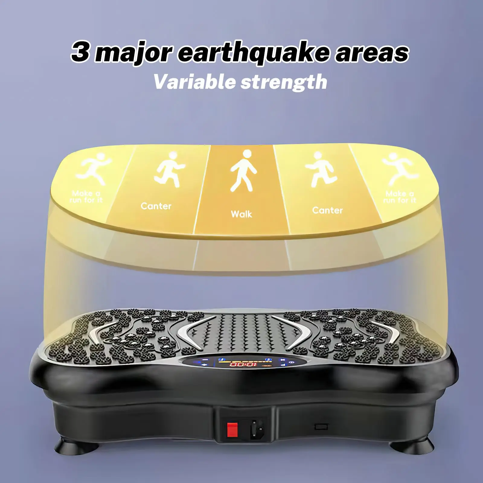 Whole Body Vibration Plate Exercise Machine, Bluetooth Speaker, 5 Auto Modes, LED Display, Resistance Bands for Home Fitness Training - Image 6