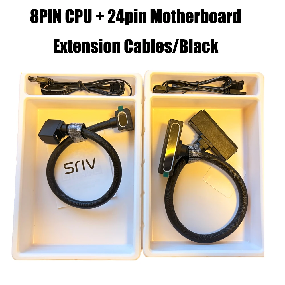 ATX Motherboard 24 Pins PSU Extension for PC ARGB Light with 5V 3Pin 90° Right-Angle 30cm PC CPU Cable Set One-Wire Connection - Image 11