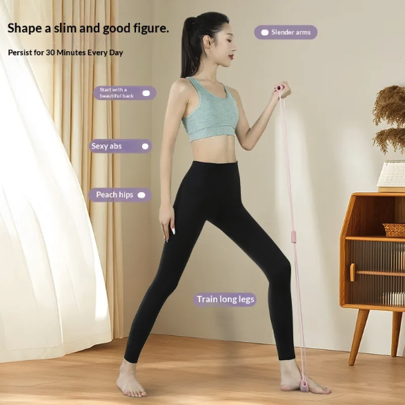 Yoga Pilates Stretch Resistance Band – Figure-8 Back & Upper Body Trainer - Image 2