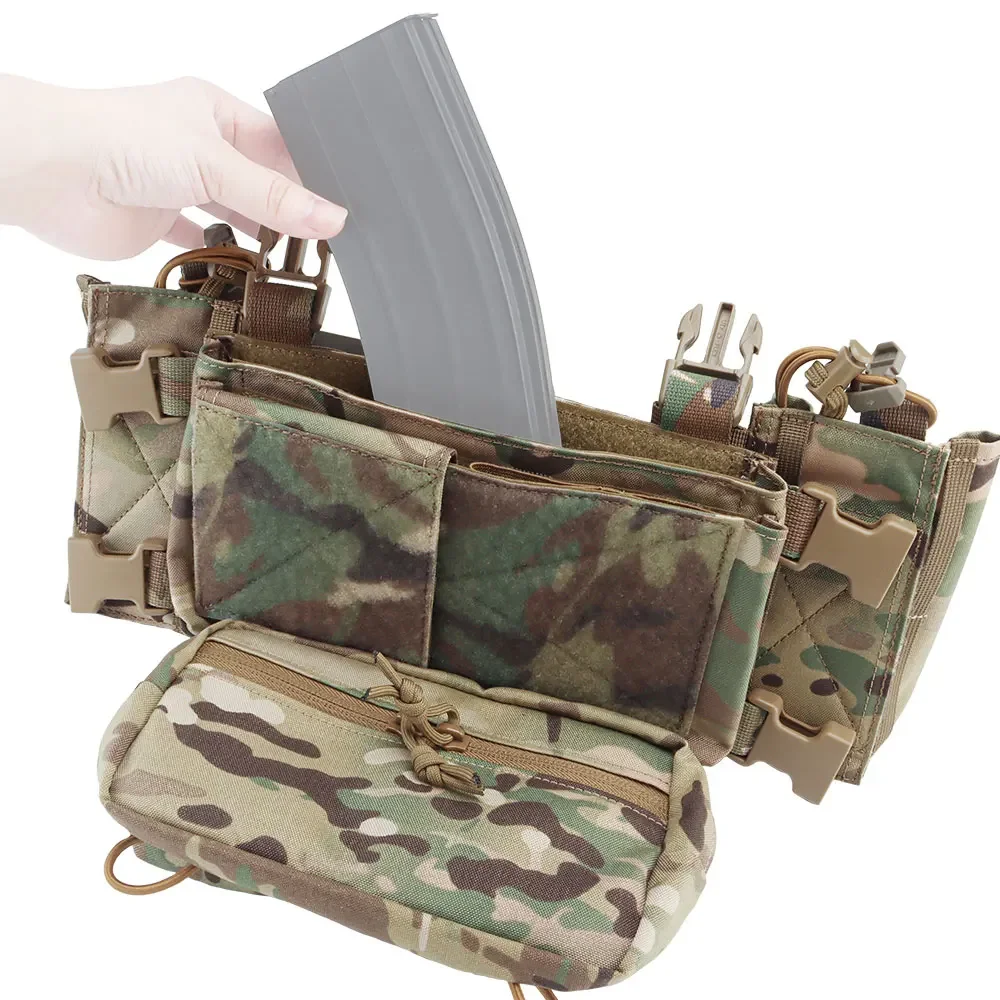 ATFG CAMO Micro Chest Rig with 5.56/7.62 Magazine Holder,Wing Pouches,Dangler Pouch,Fat Strap Shoulder Harness Set - Image 4
