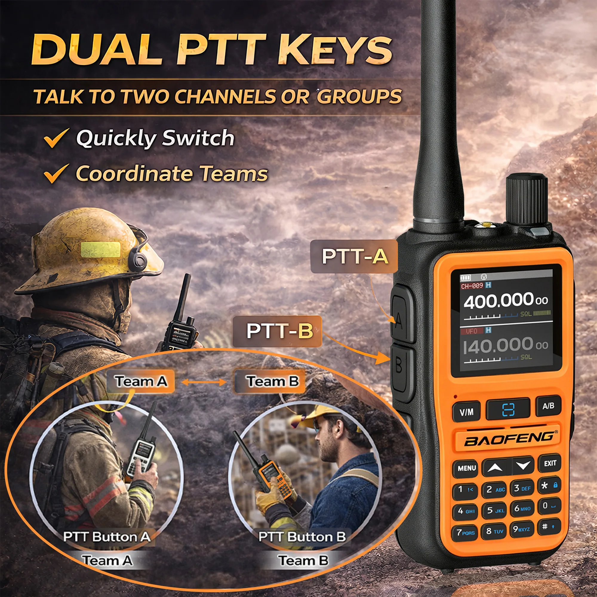 2 Pack BAOFENG UV-5R Mini Dual Band Two-Way Radio (5W/999CH) - Bluetooth APP Programming, NOAA Alert, Type-C Fast Charging - Image 5