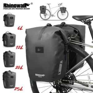Rhinowalk Bicycle Pannier Bag Waterproof 6L 12L 20L 25L Bike Rear Rack Saddle Bag Front Frame Bag Cycling Luggage Storage Bag