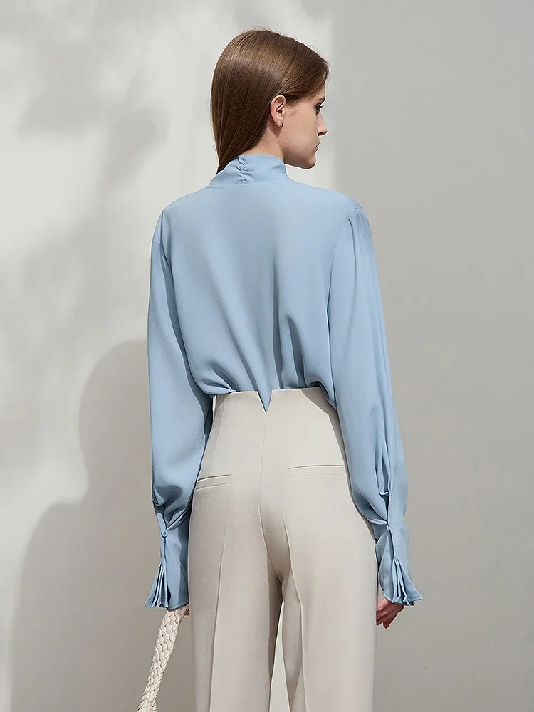 AMII Minimalist Women's Premium Chiffon Blouse 2025 Autumn New Elegant French Luxury Commuter Basic Loose Shirt Tops 12541048 - Image 6